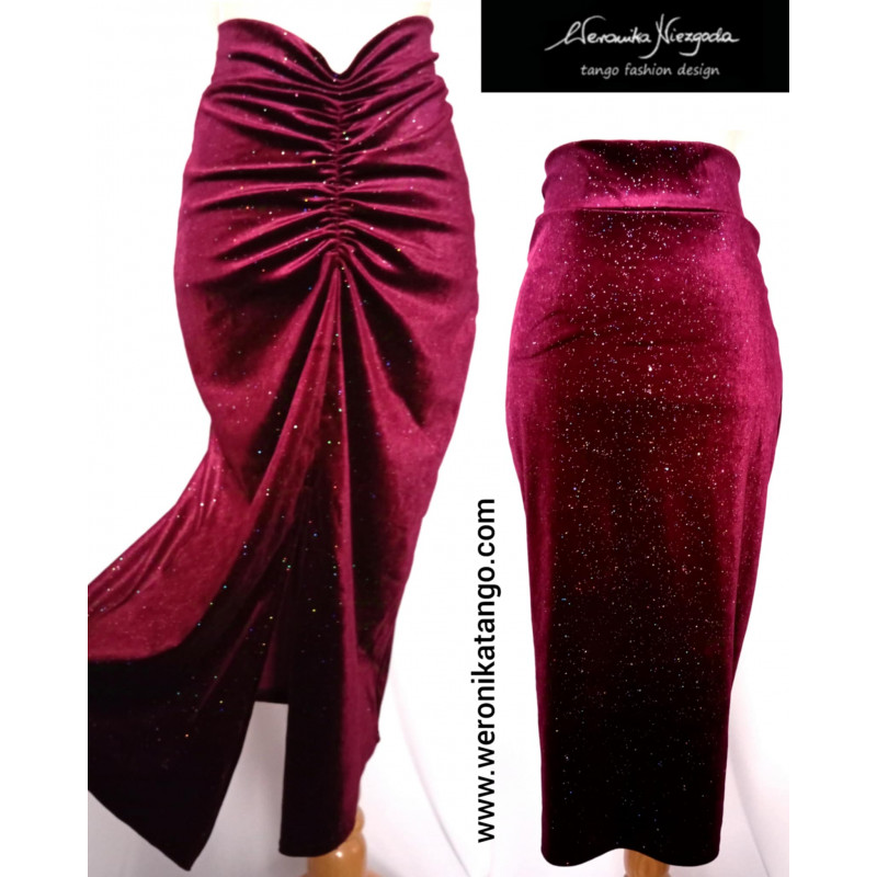 Veronica - velvet pencil skirt