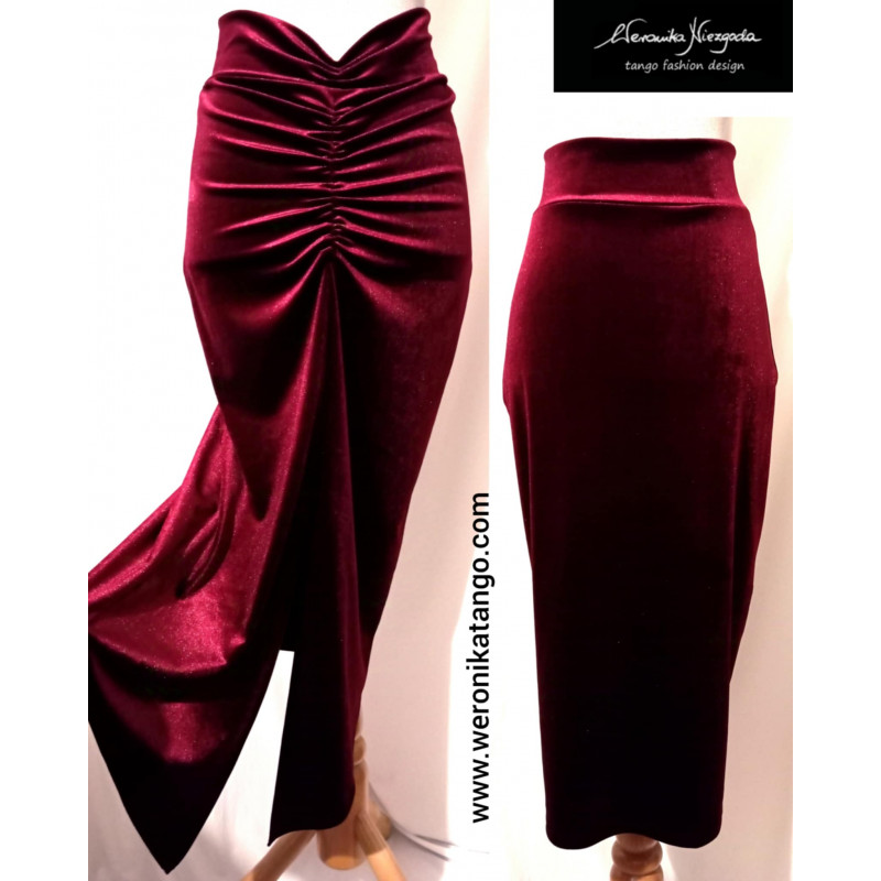 Veronica - velvet pencil skirt