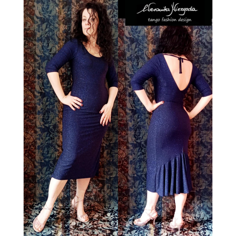 Venus - pencil dress with a frill at the back