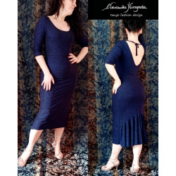 Venus - pencil dress with a frill at the back