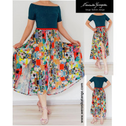 Wide dancing dress with silky skirt
