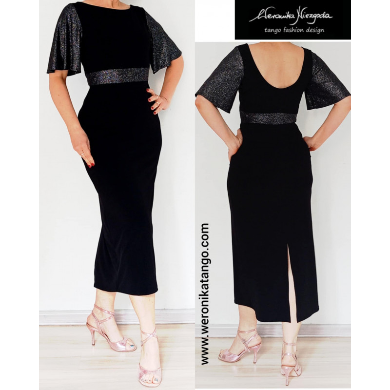 Pencil tango dress with fly sleeves