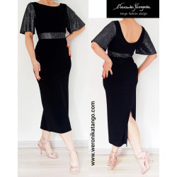 Pencil tango dress with fly sleeves