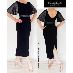 Pencil tango dress with fly sleeves