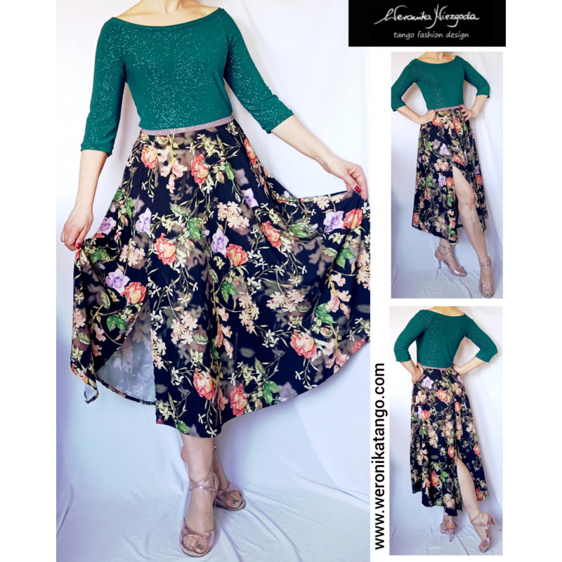 copy of Wide dancing dress with silky skirt