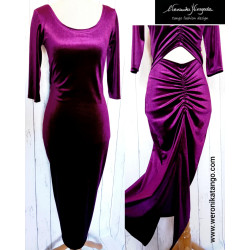 Ariel - welurowa ołówkowa sukienka z marszczeniami