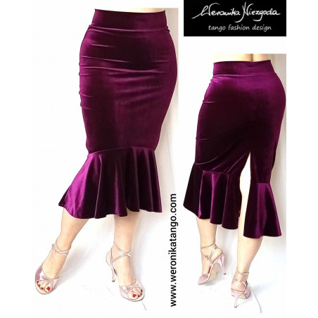 Carmen - Velvet skirt with the ruffle