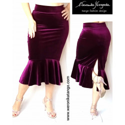Carmen - Velvet skirt with the ruffle