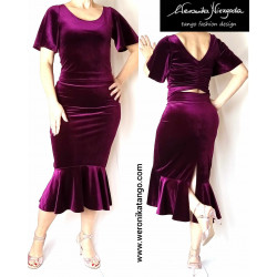 Carmen - Velvet skirt with the ruffle