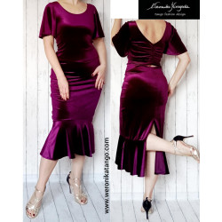 Carmen - Velvet skirt with the ruffle