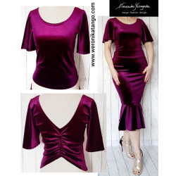 Top z rozkloszowanym rękawem