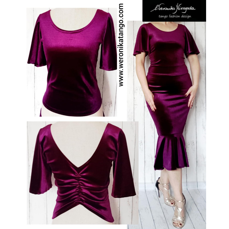 Top z rozkloszowanym rękawem