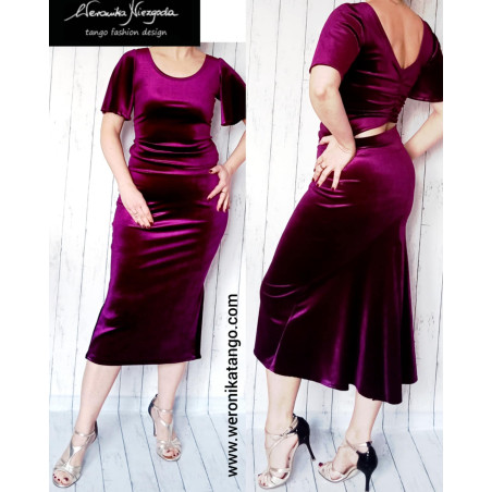 Bella - welurowa ołówkowa spódnica