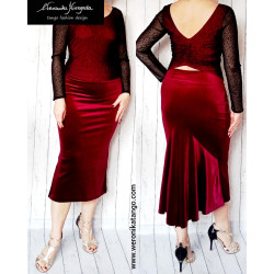 Bella - welurowa ołówkowa spódnica