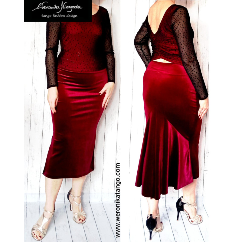 Bella - welurowa ołówkowa spódnica