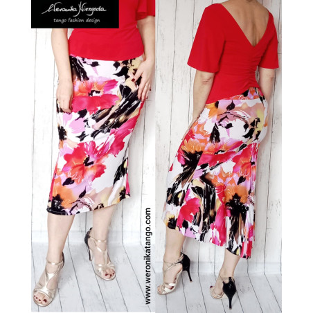 Bella - ołówkowa spódnica z falbaną