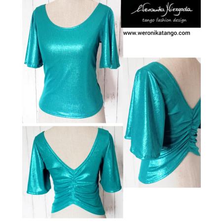 Top z rozkloszowanym rękawem