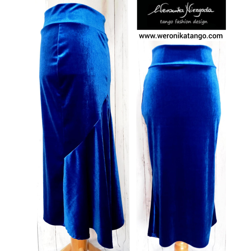 Bella - Velvet pencil tango skirt