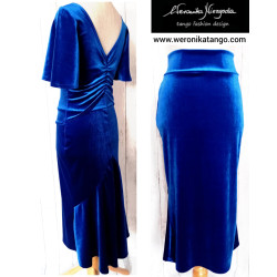 Bella - Velvet pencil tango skirt