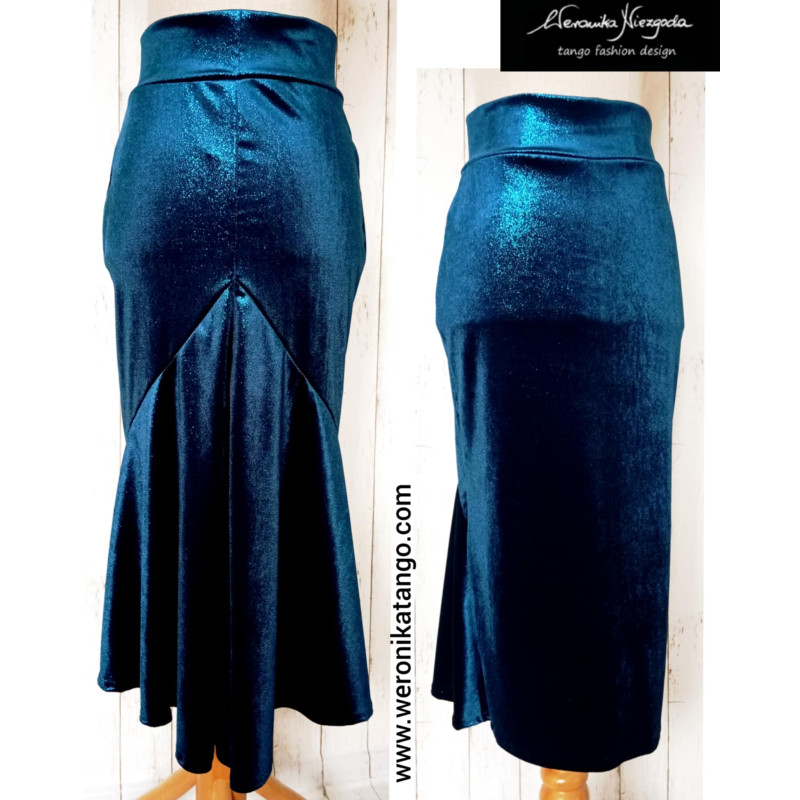 Bella - Velvet pencil tango skirt