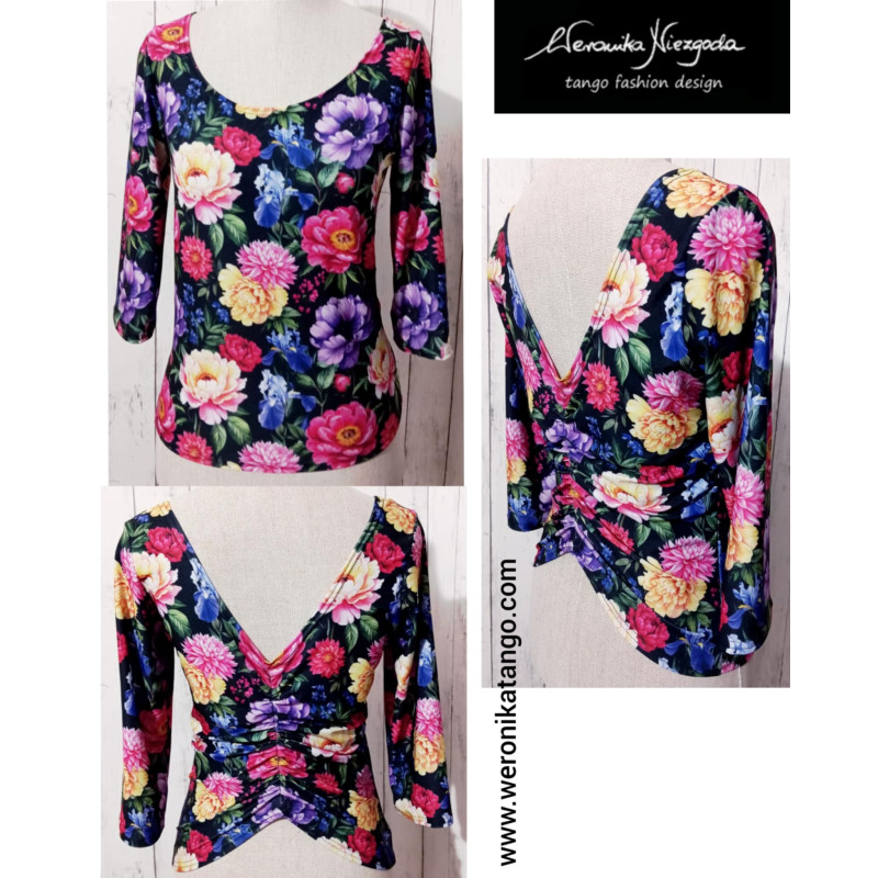 Top with ruffles at the back