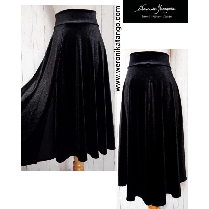 Amelia - velvet wide skirt