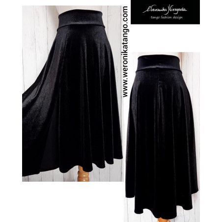 Amelia - velvet wide skirt