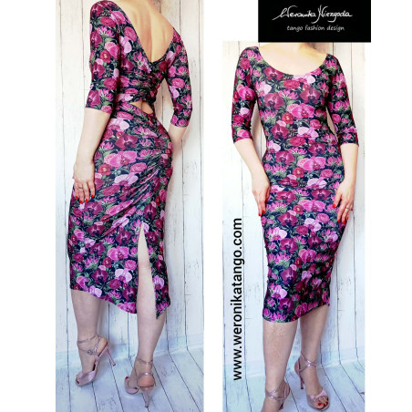 Ariel - pencil dress with ruffles at the back