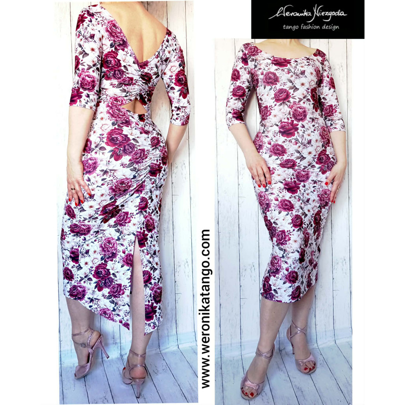 Ariel - pencil dress with ruffles at the back