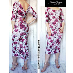 Ariel - pencil dress with ruffles at the back