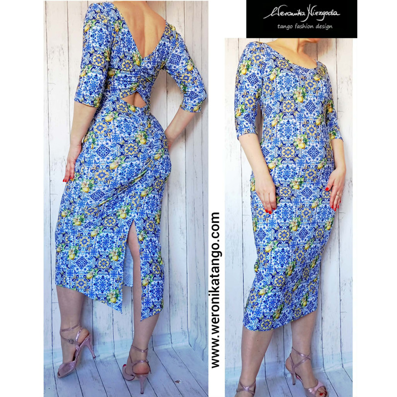 Ariel - pencil dress with ruffles at the back