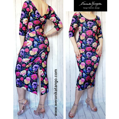 Ariel - pencil dress with ruffles at the back