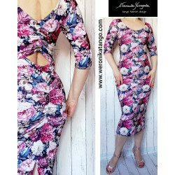 Ariel - pencil dress with ruffles at the back