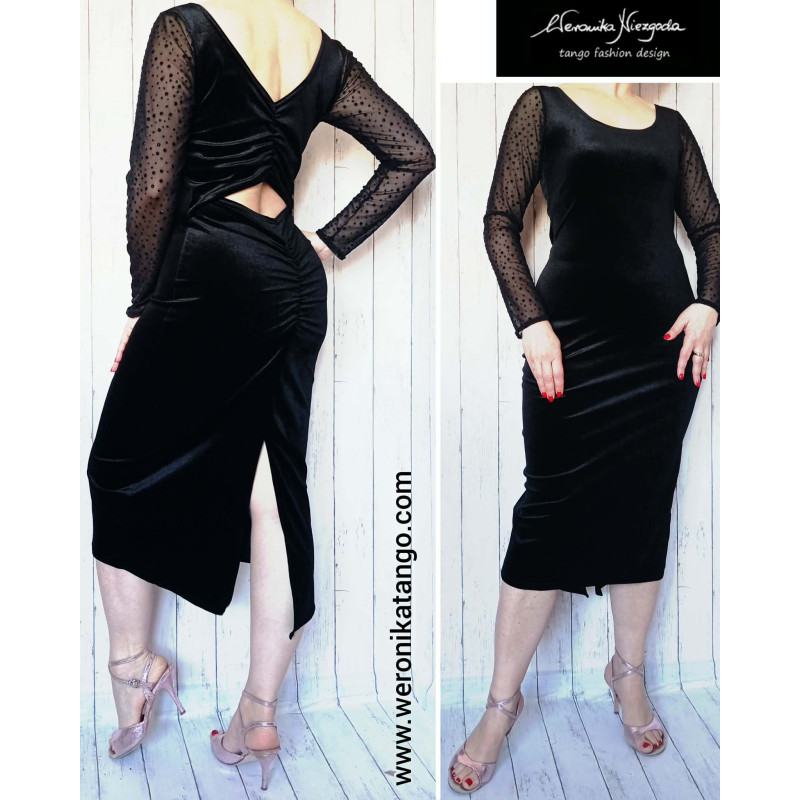 Ariel - Velvet pencil tango dress