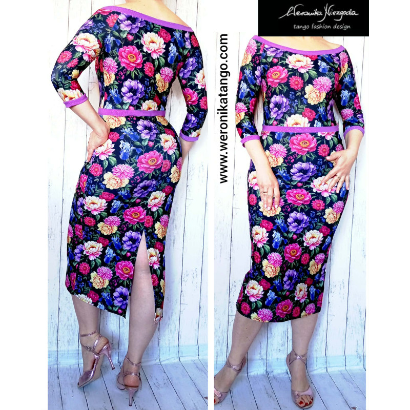 Hannah Ołówkowa sukienka z opadającym rękawem