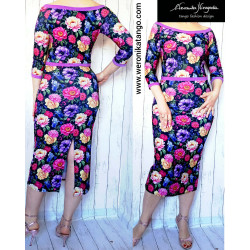 Hannah Ołówkowa sukienka z opadającym rękawem