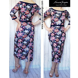 Hannah Ołówkowa sukienka z opadającym rękawem