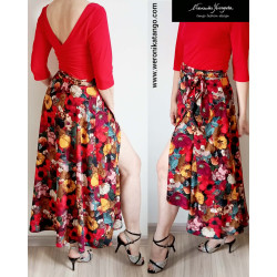 SILVIA - wide silky skirt